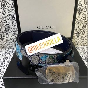 Gucci Blue Bloom Belt Authentic